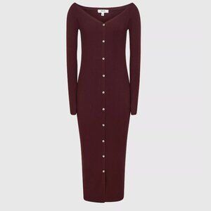 Reiss Burgundy Midi Dress